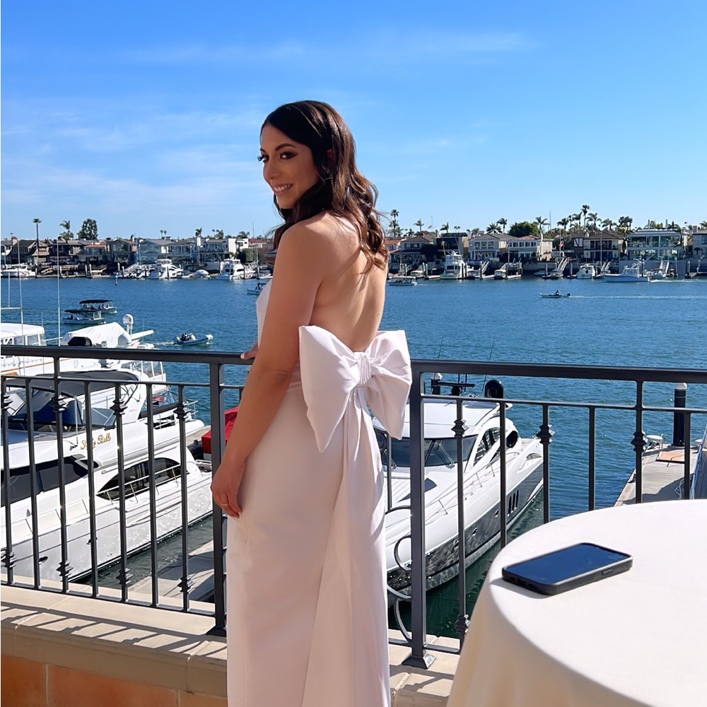 Alexia María Margaret Bow Silk Dress